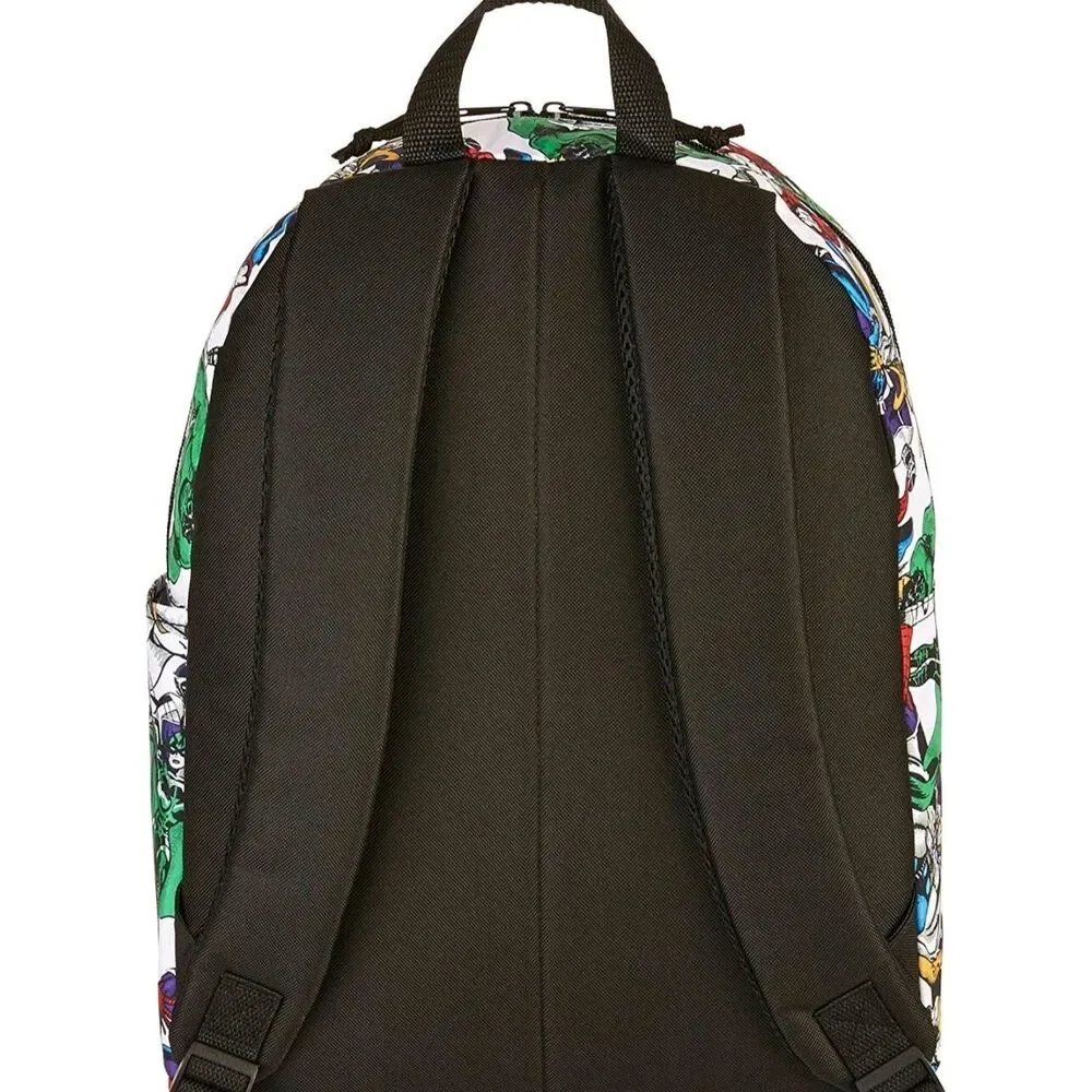 Marvel Avengers Multicolor Comic Character Backpack - White Base